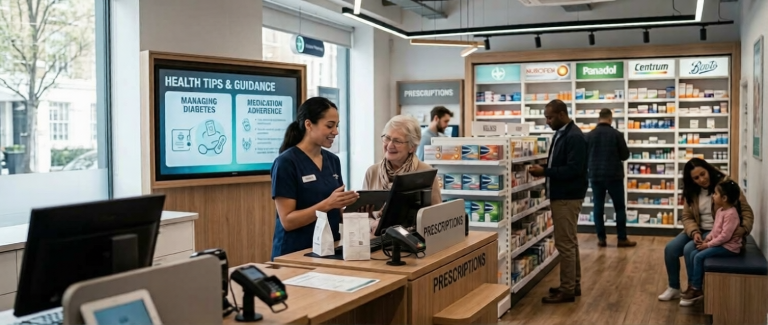 Digital Signage Healthcare, Patient Communication, Hospital Wayfinding, Smart Healthcare Solutions, Healthcare Digital Transformation, Patient Engagement, Healthcare Technology MENA, AI Digital Signage, FAMA Technologies, Infinite Digital Signage