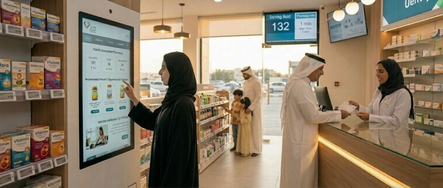Digital Signage Healthcare, Patient Communication, Hospital Wayfinding, Smart Healthcare Solutions, Healthcare Digital Transformation, Patient Engagement, Healthcare Technology MENA, AI Digital Signage, FAMA Technologies, Infinite Digital Signage