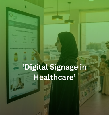 Digital Signage Healthcare, Patient Communication, Hospital Wayfinding, Smart Healthcare Solutions, Healthcare Digital Transformation, Patient Engagement, Healthcare Technology MENA, AI Digital Signage, FAMA Technologies, Infinite Digital Signage