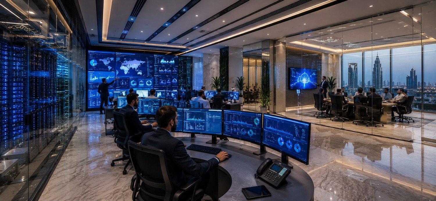 Government office network infrastructure in Saudi Arabia | Enterprise IT infrastructure for government organizations | Network security solutions for public sector | Server and storage infrastructure in Saudi Arabia | Modern government data center | Smart government office IT solutions | Enterprise networking for ministries | Network operations center in Riyadh | Secure office IT infrastructure | FAMA Technologies IT infrastructure solutions