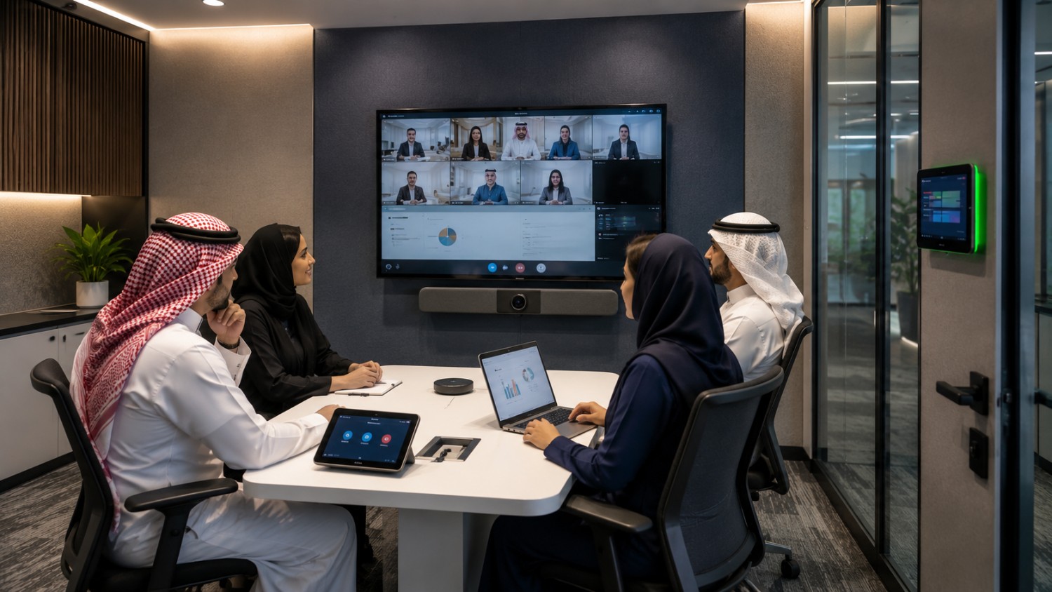 conference room solutions Meeting room solutions Conference room technology Smart meeting rooms Video conferencing solutions Meeting room systems Collaborative meeting solutions Meeting room management systems Interactive meeting room solutions Smart conference room systems Meeting room audio-visual systems Meeting room control systems Digital screen for meeting rooms Corporate meeting room solutions Meeting room solutions for remote teams Virtual meeting room solutions Meeting room solutions in Riyadh Conference room solutions in Jeddah Meeting room systems in Al-Khobar Video conferencing solutions in Makkah Smart meeting rooms in Riyadh Meeting room management in Jeddah AV integration for meeting rooms in Makkah
